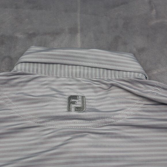 Foot Joy Shirt Mens XXL Gray Striped Polo FJ Golf Golfing Athletic Performance - Picture 14 of 16